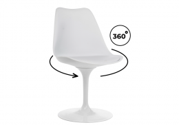 Стул на металлокаркасе Tulip white (49,5x52x83)