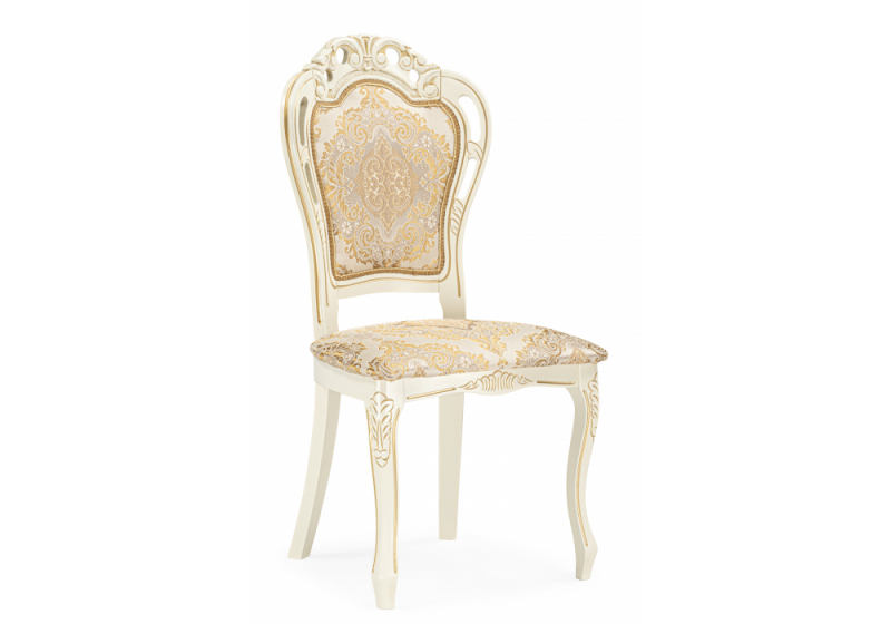 Стул деревянный Bronte молочный / патина (52x53x104). 