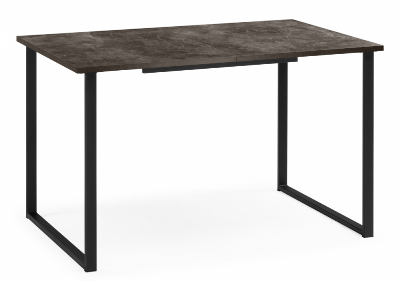 Стол деревянный Лиман 117 (157) x 77 бетон темный / черный матовый (77x75). 