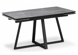 Керамический стол Керамический стол Памелла 140(200)х80 larka grey / черный (80x75)