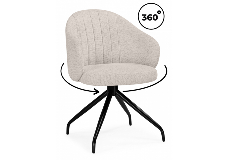 Стул на металлокаркасе Bekar крутящийся бежевый / черный (57x60x82). 