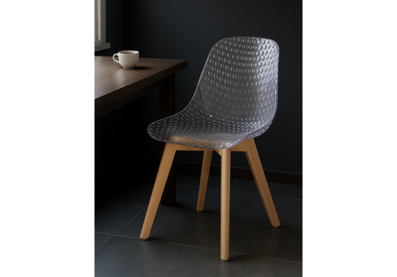 Пластиковый стул Vart clear / wood (47x53x81)