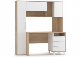 Компьютерный стол Комфорт 12.95 N дуб сонома / белый PE шагрень (60,3x180)