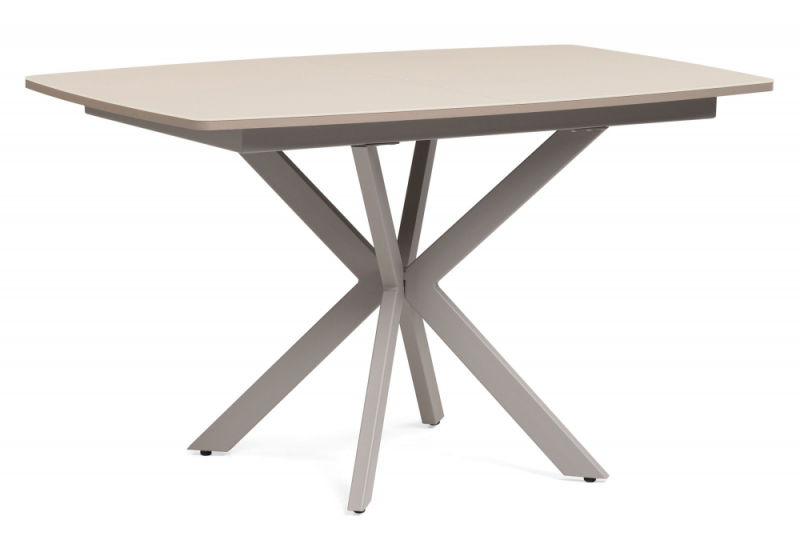 Стол стеклянный Палу 130(170)х80х76 латте / капучино (80x76). 